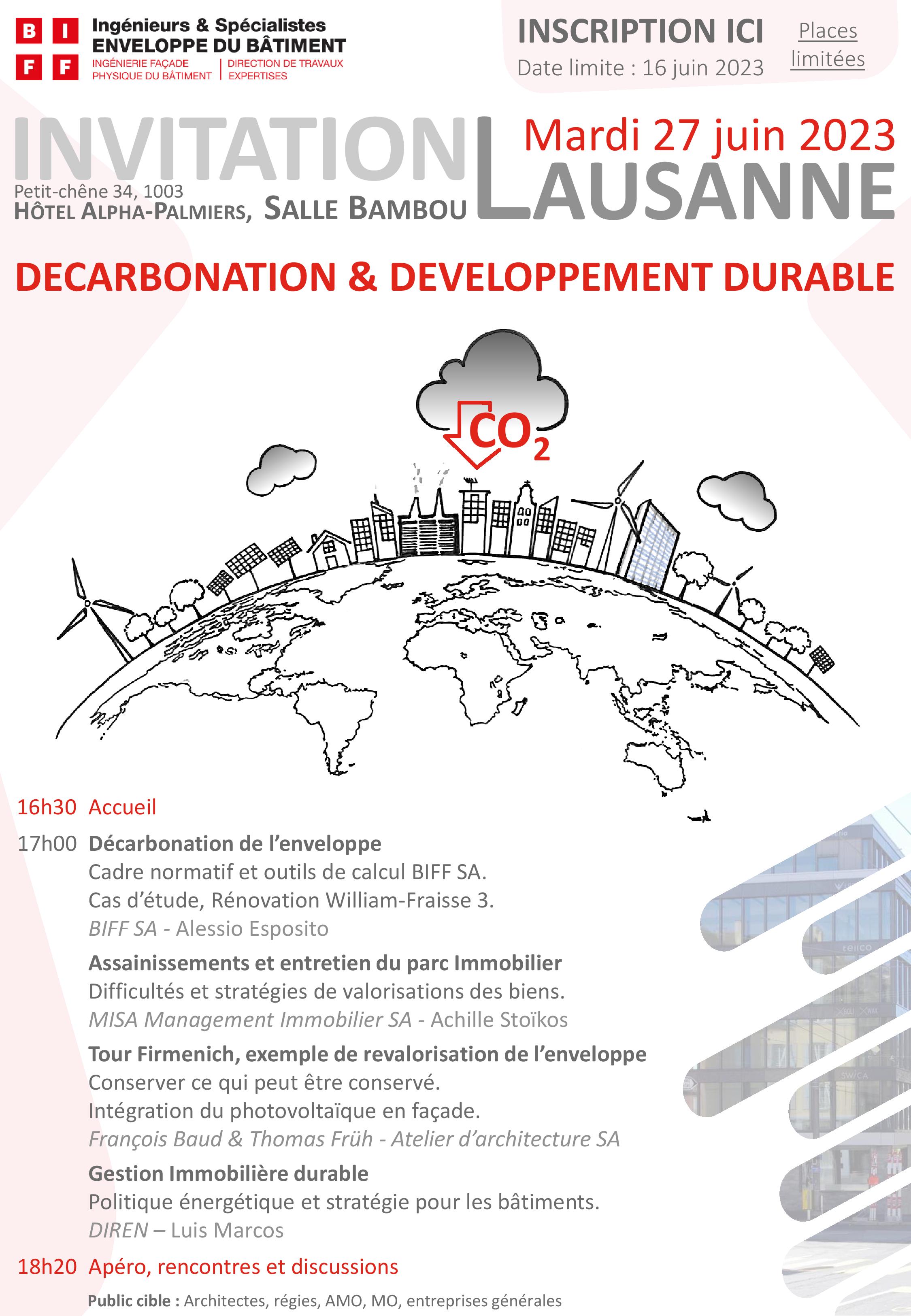 Conférence BIFF (27 juin 2023): Décarbonatation & Développement durable